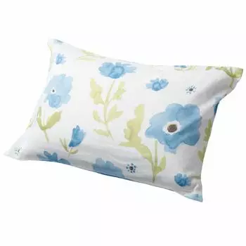 nishikawa cotton pillow cover Compatible with 63x43cm pillow size Blue Excellent water absorption Soft Double gauze Antibacterial treatment Washable