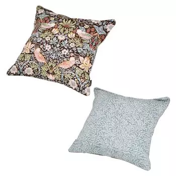 Чехол для подушки nishikawa 45X45 см, моющийся хлопок, Morris Gallery, клубника, вор, застежка-молния, двусторонний, сделано в Японии, коричневый PG44350637 [Nishikawa] 100% коричневый