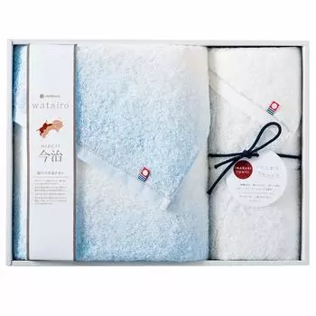nishikawa Imabari Towel 1 Bath 1 Face Made in Gift Package Blue TBF4998211B [Nishikawa] Gift, Towel, Towel, Cotton, 100% Cotton, Fluffy, Japan,