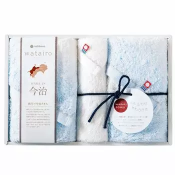 nishikawa Imabari Towel 2 Face 1 Hand Made in Gift Package Blue TBF3497211B Gift, Towels, Towel, Cotton, 100% Cotton, Fluffy, Japan, Included,