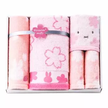nishikawa Miffy Towel Gift Set 31 x 38 x 6 cm Washable Cotton Blossom Miffy Made in Japan Pink 228720884 [Nishikawa] 100%