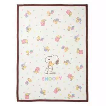 nishikawa [nishikawa] хлопковое одеяло для малышей со снупи 85 x 115 см подходит для любого сезона узор в горошек сделано в Японии бежевый wq51291000