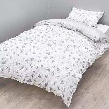 Nishikawa Пододеяльник чернильного цвета с гладкими застежками для быстрого надевания, изготовлен из PI04130698 [Nishikawa], чехол, одинарный, моющийся, 100% хлопок, Wedgwood, серый