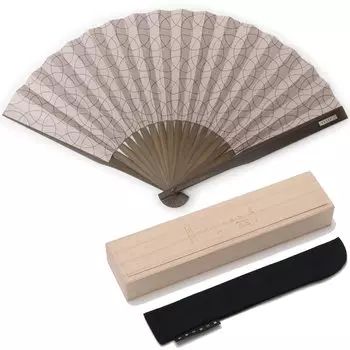 Nishikawa Shoroku Shoten Large airflow pattern Day present gift in paulownia box fan/round (thin purple) Father s фиолетовый