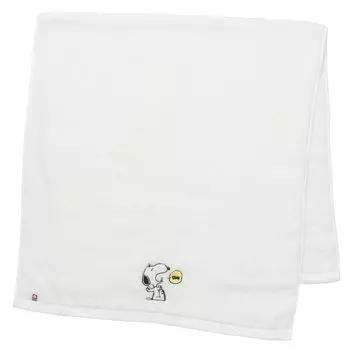 Nishikawa Snoopy Bath with Embroidered Made in XT14376610 Towel, 60x120cm, Washable, 100% Cotton, No-Twist Yarn, Hollow, Lightweight, Absorbent, белый