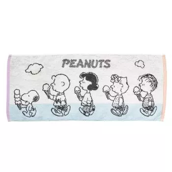 Nishikawa Snoopy Face Мороженое Сделано в PN5605TW Полотенце, 34x80см, Стирается, 100% Хлопок, Дизайн, Япония, Имабари, Белый, XT25136611, белый