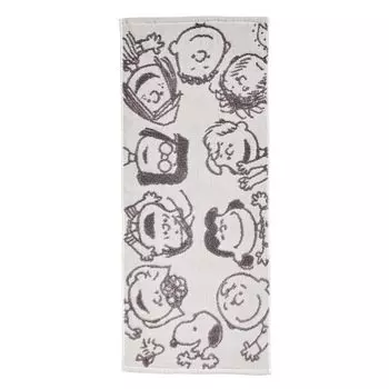 Nishikawa Snoopy Лицо Мягкая Марлевая Ткань с Полотенцем Счастливое Лицо, 34x80см, Стираемая, 100% Хлопок, Петли без скручивания, Япония, Имабари, Белый, белый