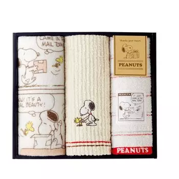 nishikawa Snoopy Towel Gift Set 22X25X6cm Washable Thanks your Hearts Made in Japan TT81200605 [Nishikawa]
