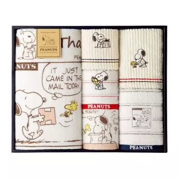 nishikawa Snoopy Towel Gift Set 31X38X6cm Washable Thanks your Hearts Made in Japan TT81500605 [Nishikawa]