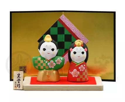 Nishiki Aya Hana Moe Tate Hina wooden cm for 5 cm for Festival (with stand) [Height 5.5 men, women] Doll s розовый