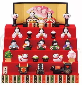 Nishiki Ayaka Ornament Dolls cm for 3 cm for Festival (5-tier decoration) [Height 3.5 men, women] Doll s розовый