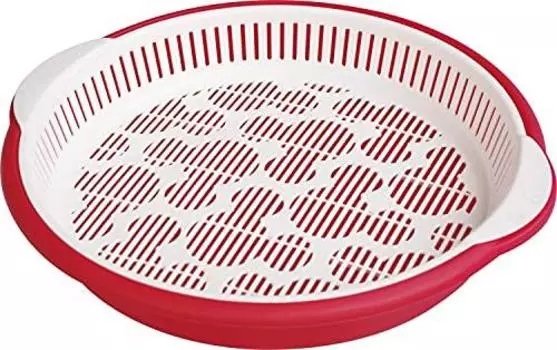 Nishiki Kasei Tabletop Colander Bowl Vegetable Basket with Drainer Basket Disney Mickey Mouse Red Made in Japan
