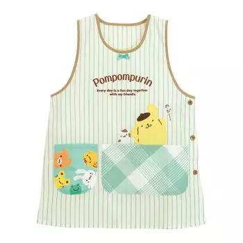 Nishiki Pompompurin Nursery Side 45341 Apron, Character, Teacher, Applique, Buttons, Women s,