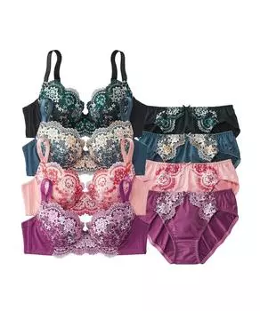 Nissen Цветочный вышитый комплект бюстгальтера и трусиков Grace Цвет Женский (4-Pack) C80/L,