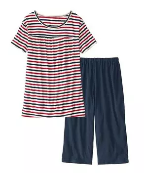 Nissen Soft and Size 6L Women s Pajama/Loungewear Set, 100% Cotton, Smooth, Tricolor,