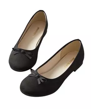 Nissen Wide Ballet Made in Size Women s Flats, Japan, Water-Repellent (4E Width), Black, 24.0cm/4E
