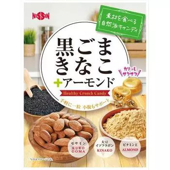 Nisshin Seika Черный кунжут кинако + миндаль 70 г” Характеристики конфеты Zakzaku из соевой муки конфеты ” Характеристики конфеты Zakzaku из соевой муки может 1