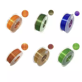 Нить для 3D-печати, цветная блестящая нить PLA+ 1,75 мм, шелковые текстуры, 360° раскрывает различные цвета, точность размеров +/- 0,02 мм, катушка 1 кг(2,2 фунта) One Size