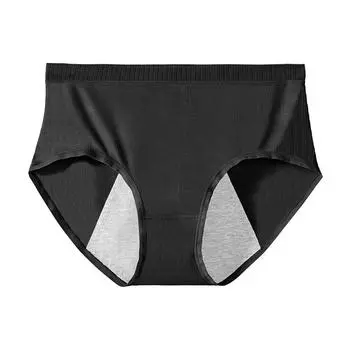 Нить Модальные физиологические брюки Хлопковое нижнее белье с защитой от боковых утечек Антибактериальное гигиеническое нижнее белье Душевное спокойствие Треугольные брюки M чёрный