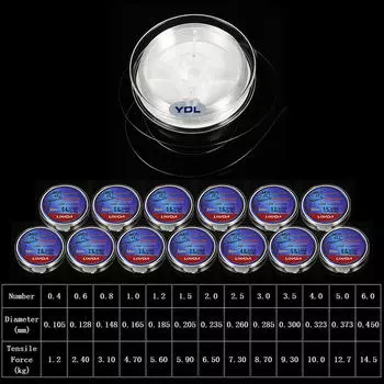 Нить прозрачная белая тонкая леска плавное литье для пресной и соленой воды