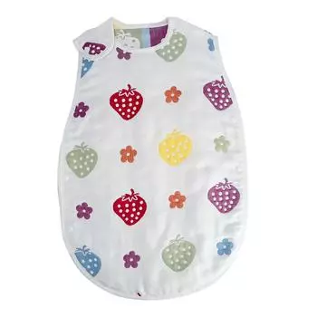 Nitaw марлевая пижама для младенцев предотвращает сон, поглощает воздух, спящий ребенок, застежка на пуговицы, 6-слойная пижама, вентиляция, холод, пот, сумка, лето/зима, земляничный