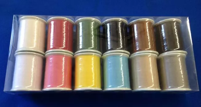 Нитки швейные набор 12 цветов простые (100м Нет. 60/за ткань)