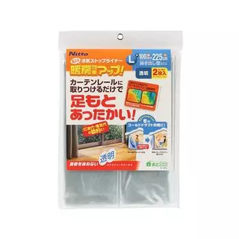 Nitoms Cold Air Stop Transparent Attached to Curtain Prevents Cold Energy Width 100cm x Height Pack of 2 E1405 Liner, L, Rail, Cold, Underfoot,