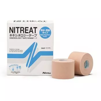 Nitoms Nitreat Kinesiology Water Muscle Protection Ширина 50 мм x Длина 5 м рулоны Лента, Репеллент, Лента, Многослойная упаковка, Растягивающаяся, Устойчивая к отслаиванию, бежевый