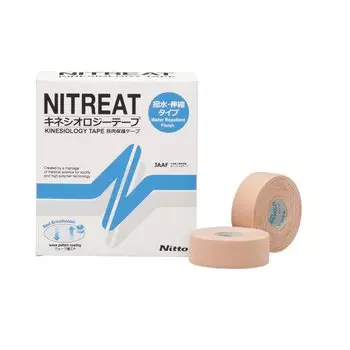 Nitoms Nitreat Kinesiology Water Muscle Protection Ширина 25 мм x Длина 5 м рулоны Лента, Репеллент, Лента, Многослойная упаковка, Растягивающаяся, Устойчивая к отслаиванию, бежевый