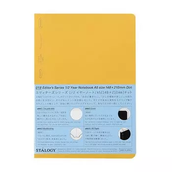 Nitoms STALOGY Note Year Note A5 Dot Grid Yellow S4154 1/2