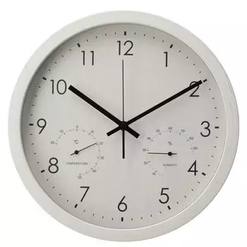 Nitori Deco Home Silent Second Hand с температурой и гигрометром подвесные часы 30QT FR887 White Wash NITORI 5819048