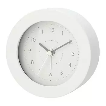 NITORI Silent Second Hand with Light Snooze Alarm Clock Log White NITORI 8171447