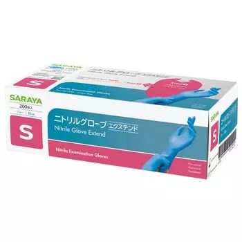 Нитриловые перчатки удлиненные синие S 200 штук соответствуют гигиене пищевых продуктов общие медицинские устройства класса I без пудры 50967 [Saraya] синий