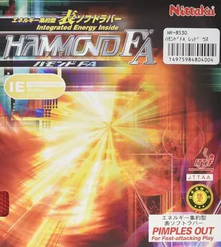 Nittaku Накладка для настольного тенниса Hammond FA Table Soft Высокоэластичная Красная Тонкая NR-8530 (скорость) красный