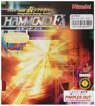 Nittaku Накладка для настольного тенниса Hammond FA Table Soft Высокая эластичность Красный Средний NR-8530 (скорость) красный
