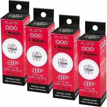 Nittaku Пластик 3 звезды Премиум 1 дюжина твердых шариков белого цвета (12 шт.) NB1300-4SET белый