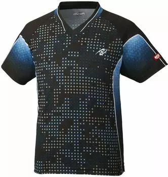 Nittaku Table Tennis Unisex Game Shirt Sky Milky Shirt JTTA Officially Approved Black 3S NW-2189
