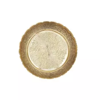 Nitya Brass Prasadam Vastu Nakshi Plate – 219g | Handmade Engraved Brass Bhog Thali for Pooja | Decorative Puja Plate