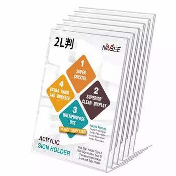 NIUBEE acrylic photo photo 2L sign stand restaurant POP advertising office family poster tabletop transparent L-shaped frame, frame, size,