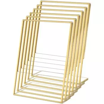NIUBEE Gold Edge Sign Holder of A4 Size L Type Vertical Sign Stand POP Stand Acrylic Stand Pop Stand Card Holder Double Sided Information Advertising