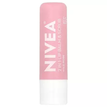 Nivea, Бальзам для губ и скраб 2 в 1, дикая роза, 0,17 унции (4,8 г)