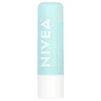 Nivea, Бальзам для губ и скраб 2 в 1, алоэ вера, 0,17 унции (4,8 г)