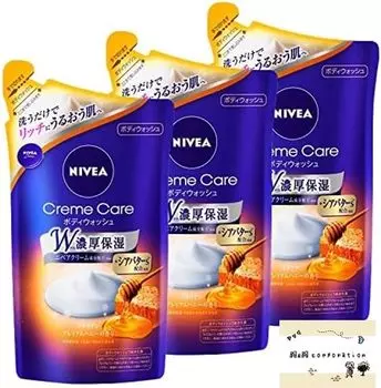 Nivea Body Soap Honey Cream Care Body Wash Italian Premium Honey Refill 360 мл x 3 шт. с бонусной покупкой [Оптовый набор]