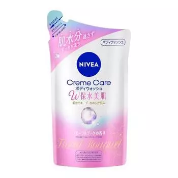 Nivea cream care body wash double water retention beautiful skin floral bouquet scent refill