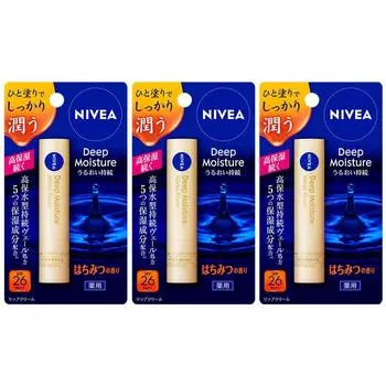 Nivea Deep Moisture Lip Honey Scent [квази-лекарство] 3 шт. в упаковке