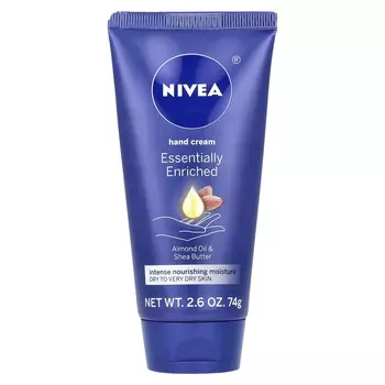 Nivea, Essentially Enriched Hand Cream, миндальное масло и масло ши, 2,6 унции (74 г)