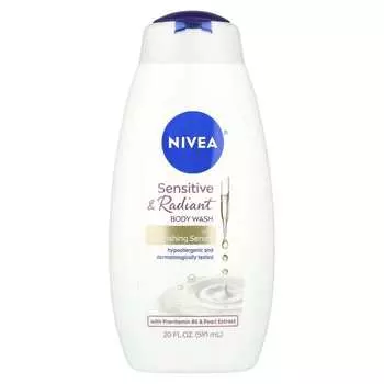 Nivea, гель для душа «Чувствительный и сияющий», с питательной сывороткой, 20 жидких унций (591 мл)