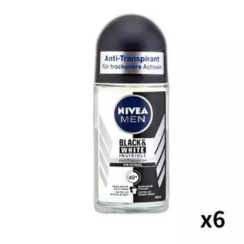 Nivea Men Black n White Шариковый дезодорант-карандаш для мужчин Nivea Black and White 50 мл 4 упаковки, 6 штук