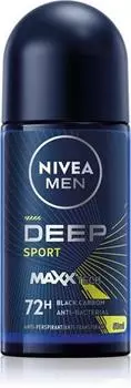 Nivea Men Deep Sport Шариковый антиперспирант для мужчин TU прозрачный
