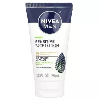Nivea, мужской, лосьон для чувствительной кожи лица, SPF 15, 2,5 жидких унции (75 мл)